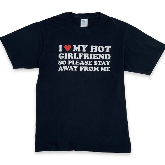 “I Love My Hot Girlfriend” Tee Adult Small ❤️ NWOT Unisex Black - Picture 1 of 7